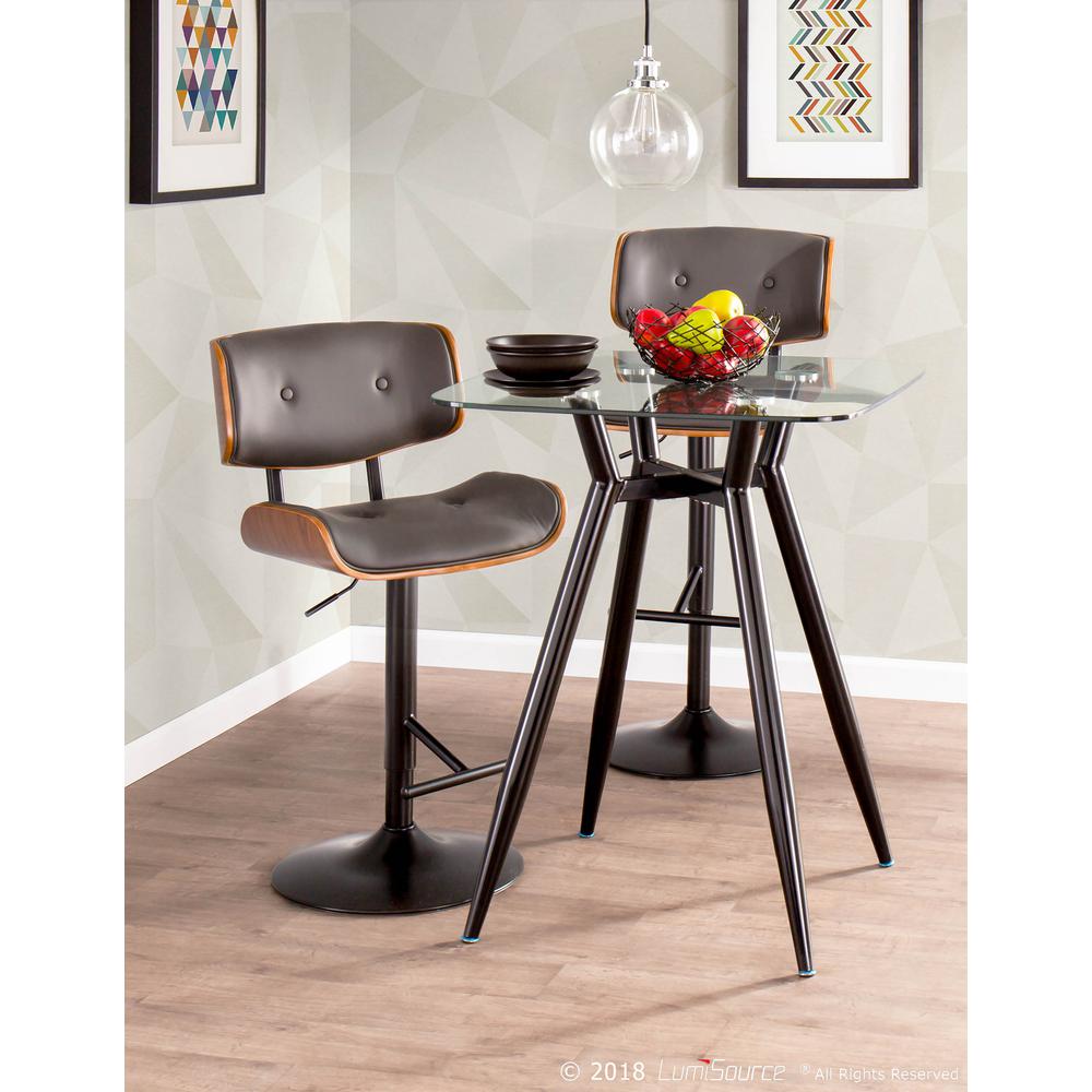 Black, Clear Glass Clara Square Counter Table