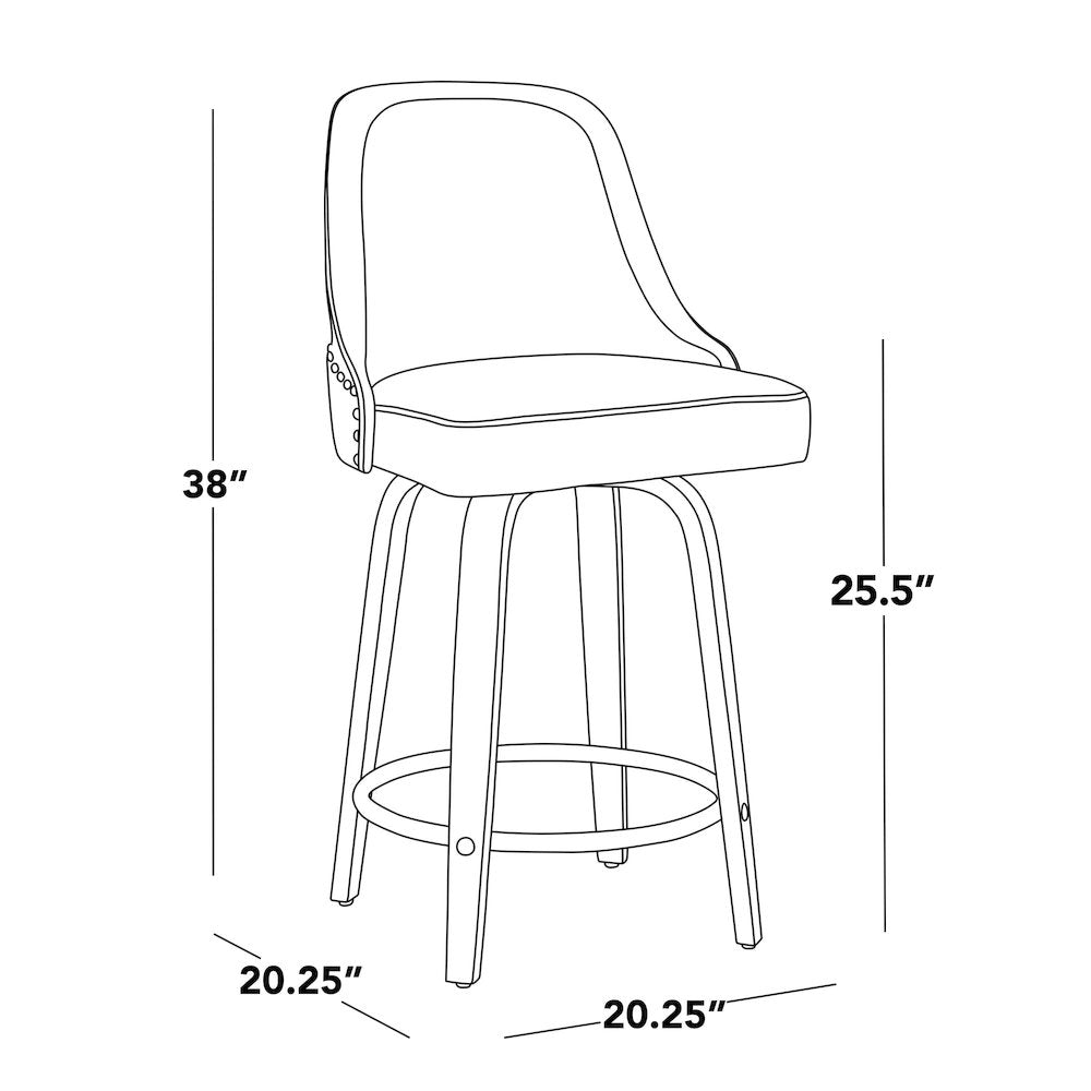 Studded Marcel 26" Fixed-Height Counter Stool - Set of  2