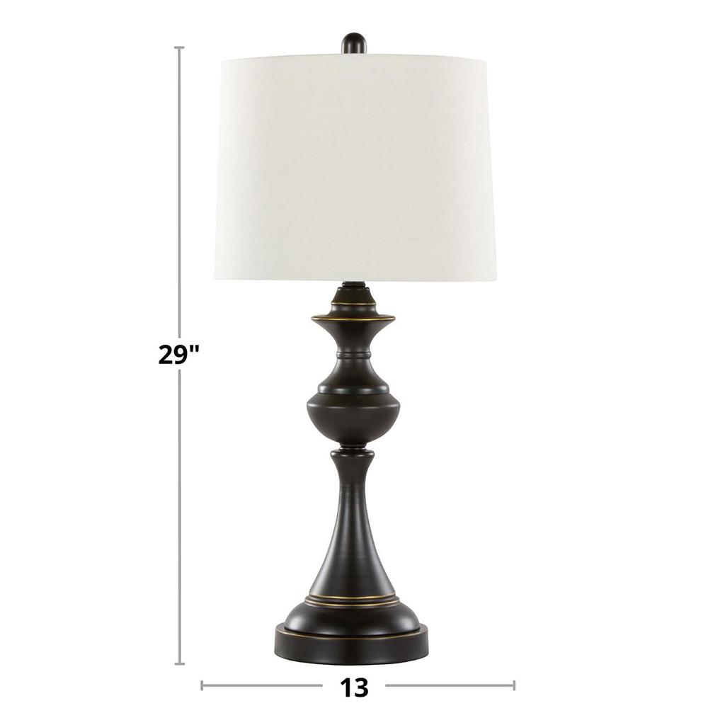 Brown Montgomery 29" Metal Table Lamp with USB - Set of 2