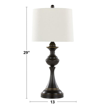 Brown Montgomery 29" Metal Table Lamp with USB - Set of 2