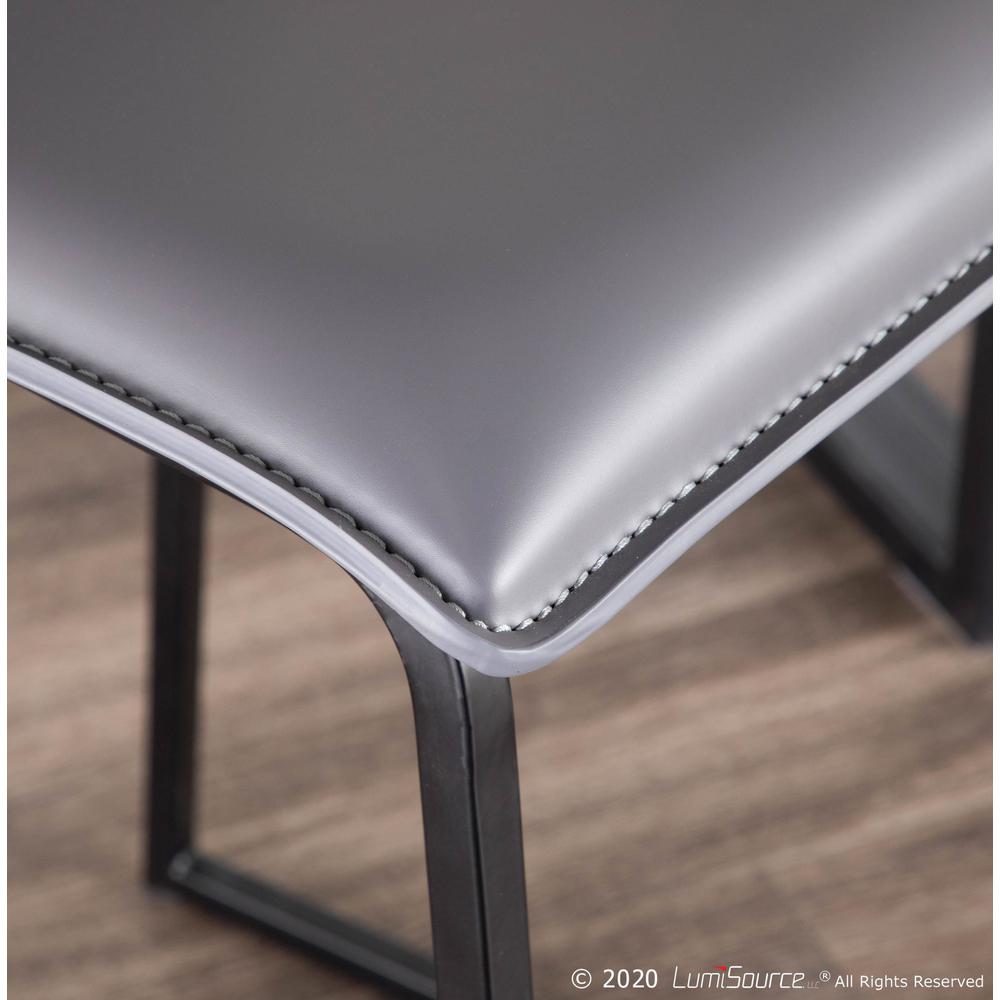Black Metal, Grey PU Mara Counter Stool - Set of 2