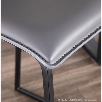 Black Metal, Grey PU Mara Counter Stool - Set of 2