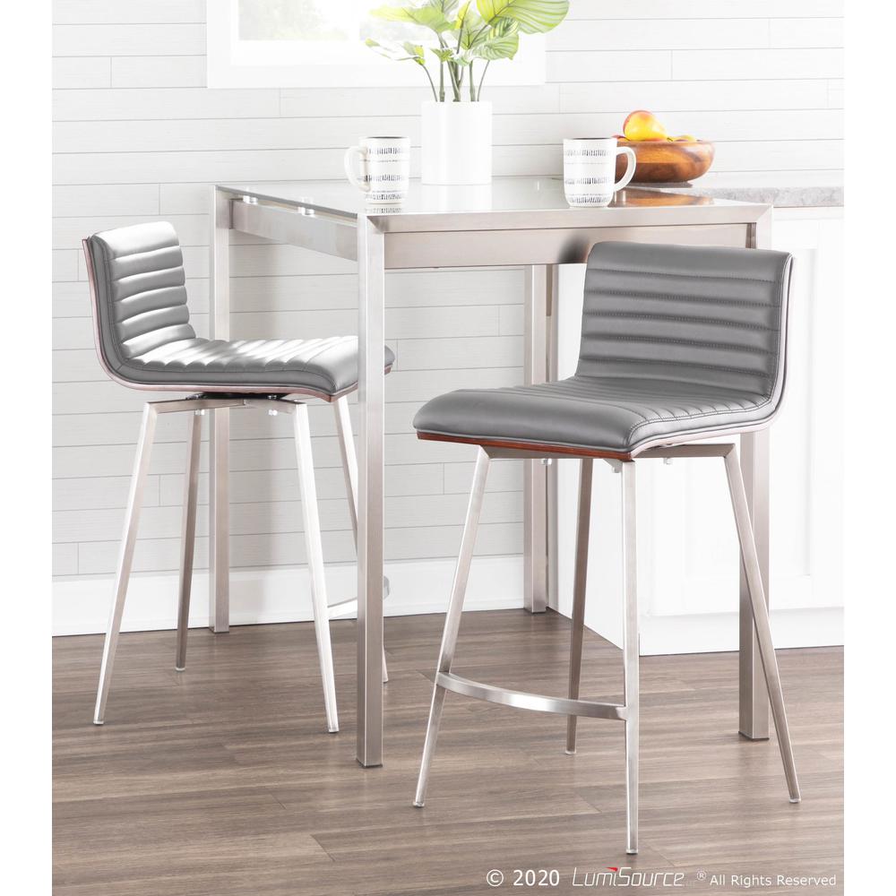Silver Mason Swivel Counter Stool - Set of 2