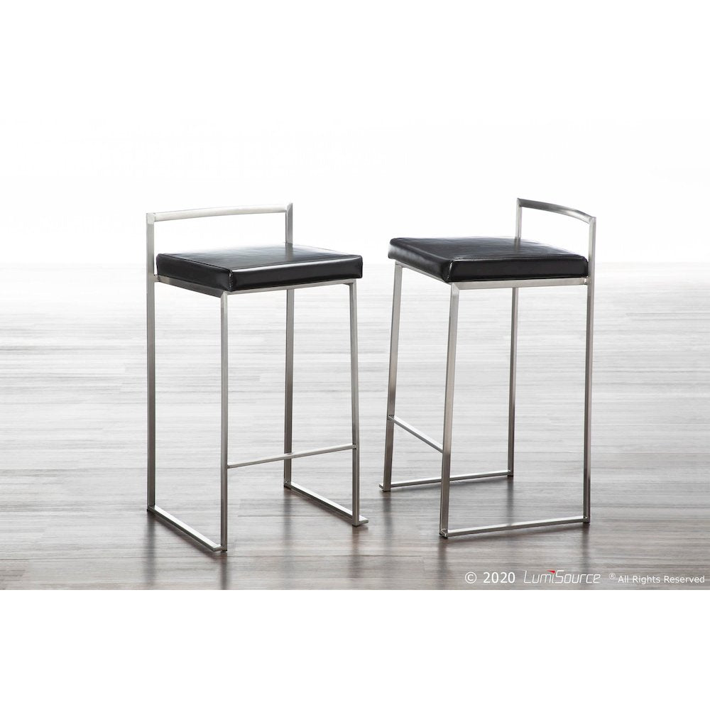 Fuji Stacker 26" Fixed-Height Counter Stool - Set of 3