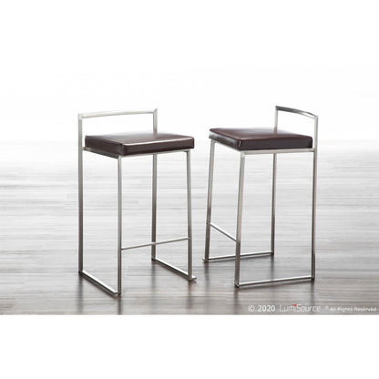 Brown Fuji Stacker Counter Stool - Set of 2