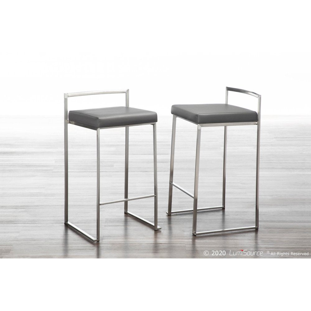 Fuji Stacker 26" Fixed-Height Counter Stool - Set of 3