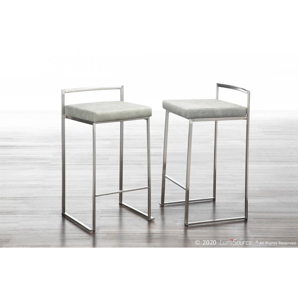 Fuji Stacker 26" Fixed-Height Counter Stool - Set of 3