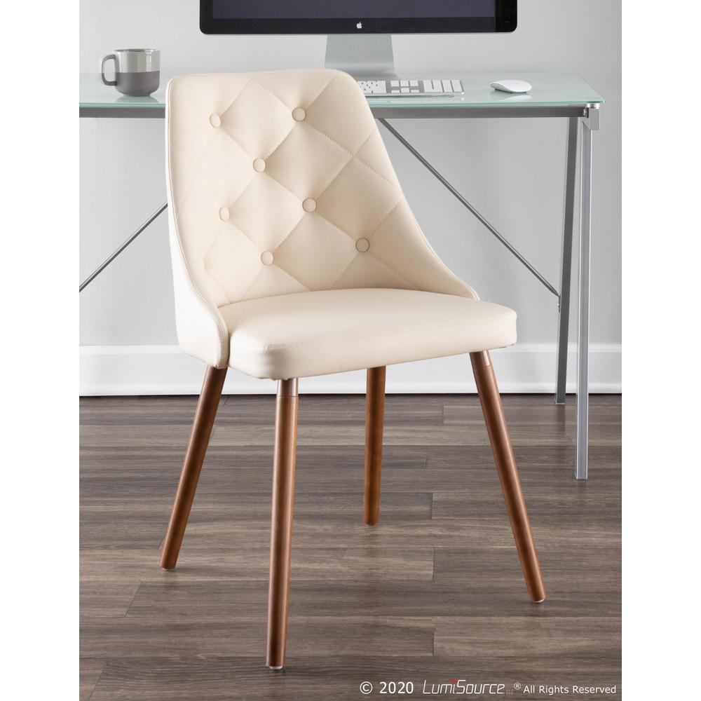Walnut, Cream Giovanni Chair