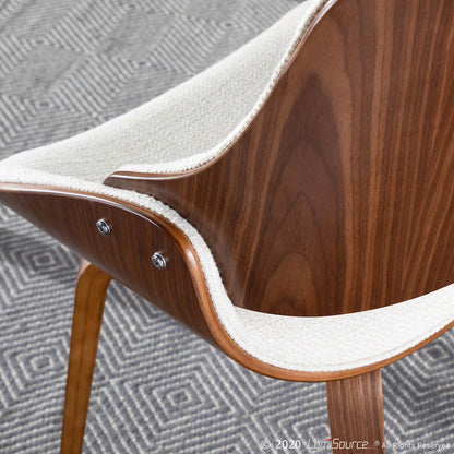 Walnut Wood, Cream Fabric Fabrizzi Chair