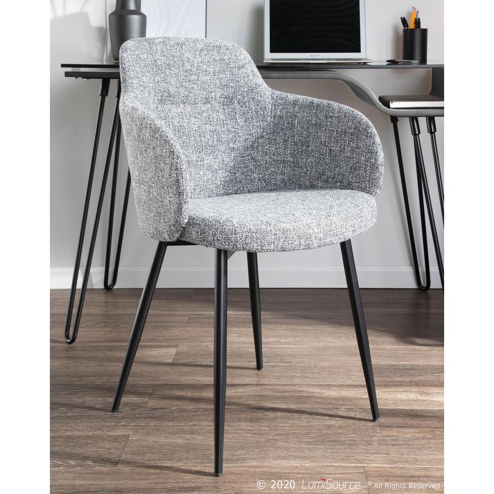 Black Metal, Grey Noise Fabric Boyne Chair