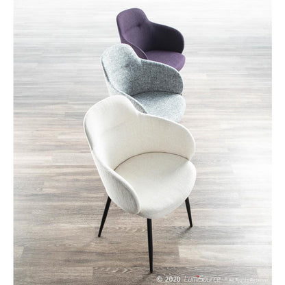 Black Metal, Cream Noise Fabric Boyne Chair