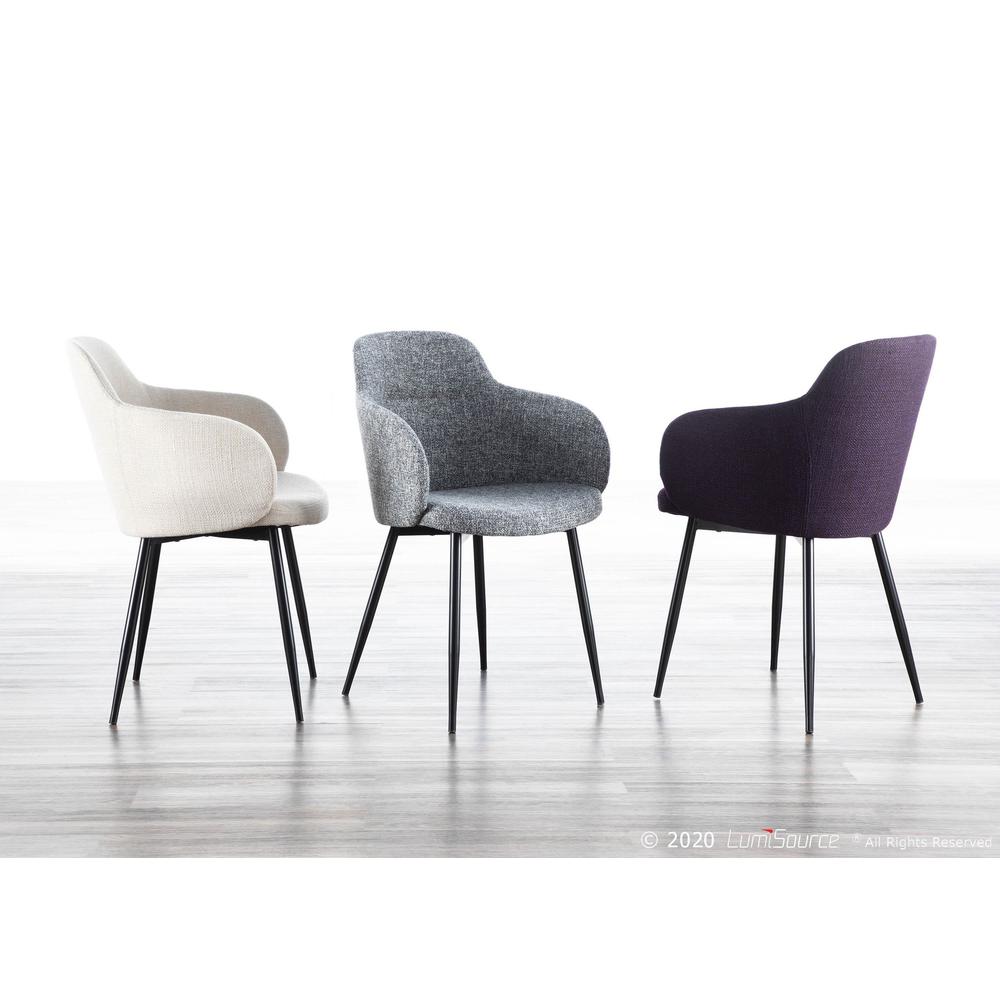 Black Metal, Cream Noise Fabric Boyne Chair