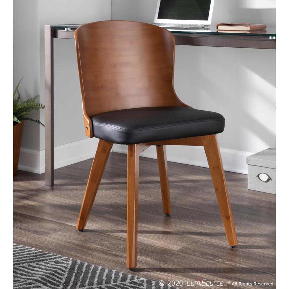 Walnut Bamboo, Black PU Bocello Chair