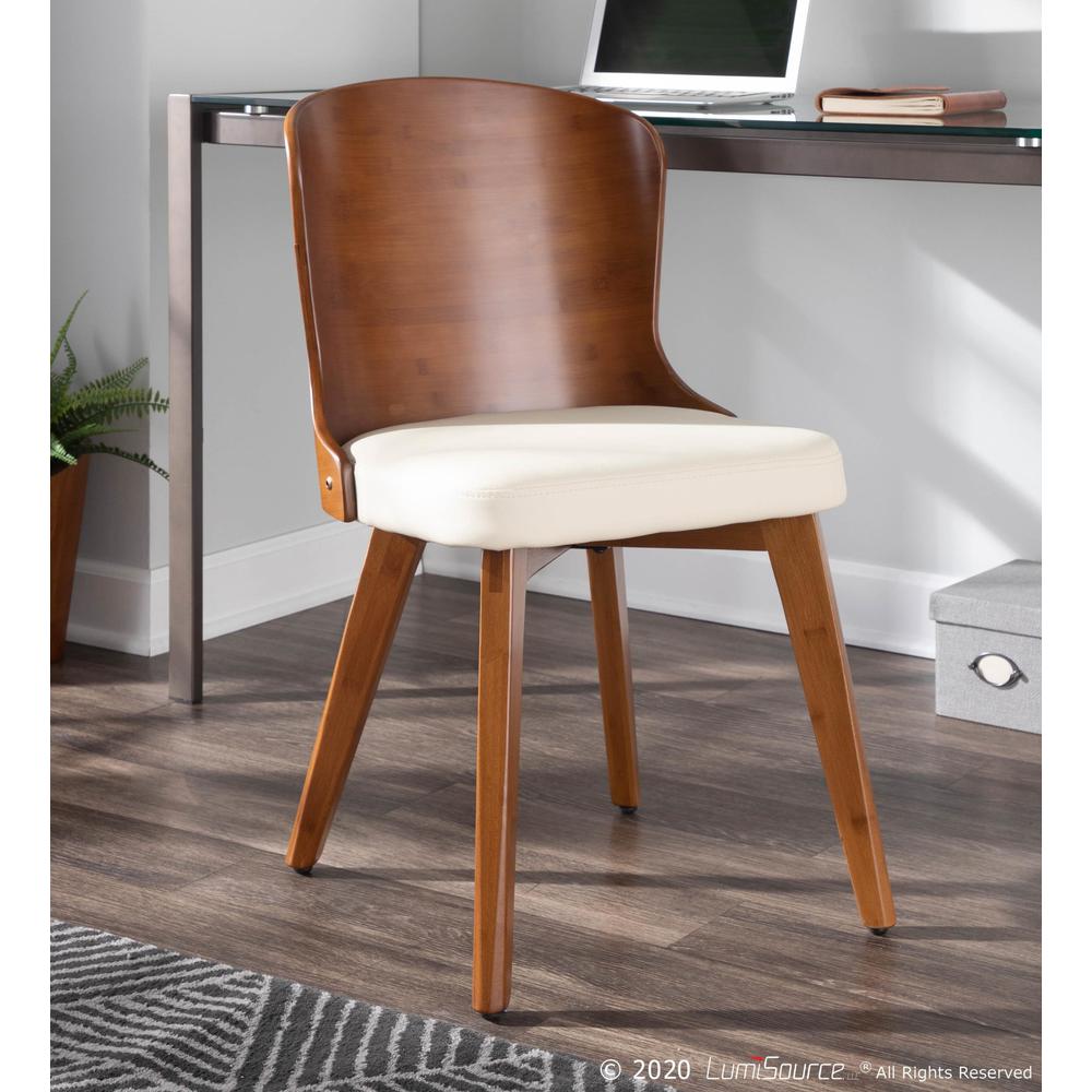 Walnut Bamboo, Cream PU Bocello Chair