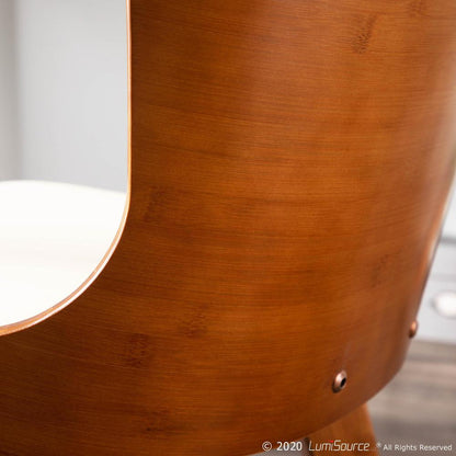 Walnut Bamboo, Cream PU Bocello Chair