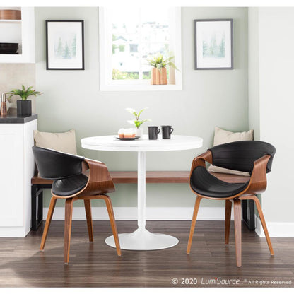 Walnut Wood, Black PU Symphony Chair