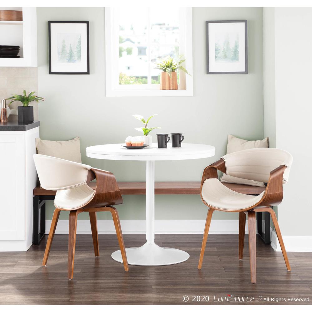 Walnut Wood, Cream PU Symphony Chair