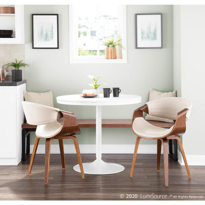 Walnut Wood, Cream PU Symphony Chair
