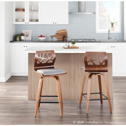 Grey Folia 26" Fixed Height Counter Stool - Set of 2