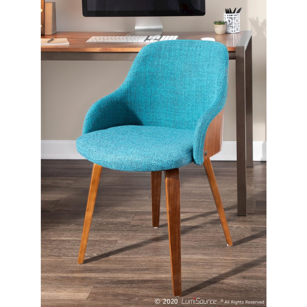 Walnut, Teal Bacci Chair