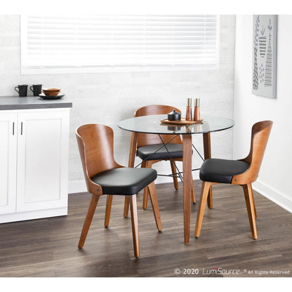 Walnut Bamboo, Black PU Bocello Chair