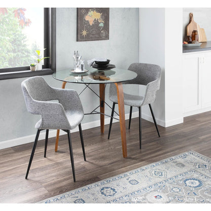Grey Fabric, Black Legs Margarite Chair - Set of 2