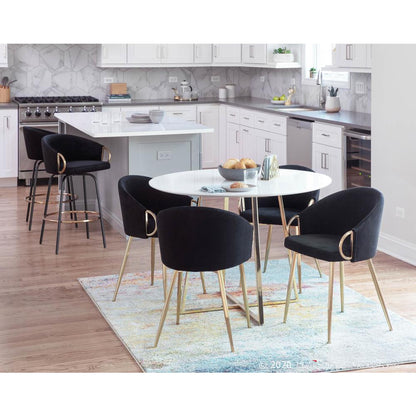 Gold Metal, Black Velvet Claire Chair