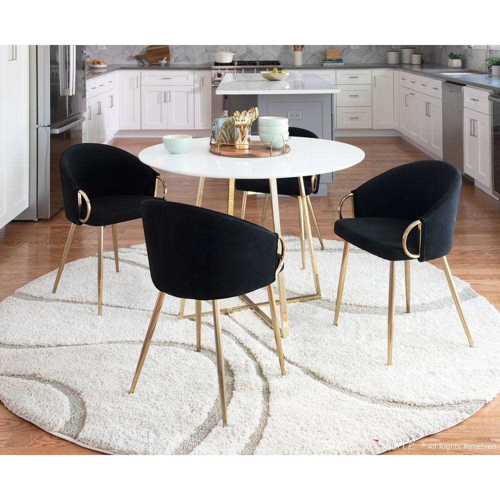 Gold Metal, Black Velvet Claire Chair