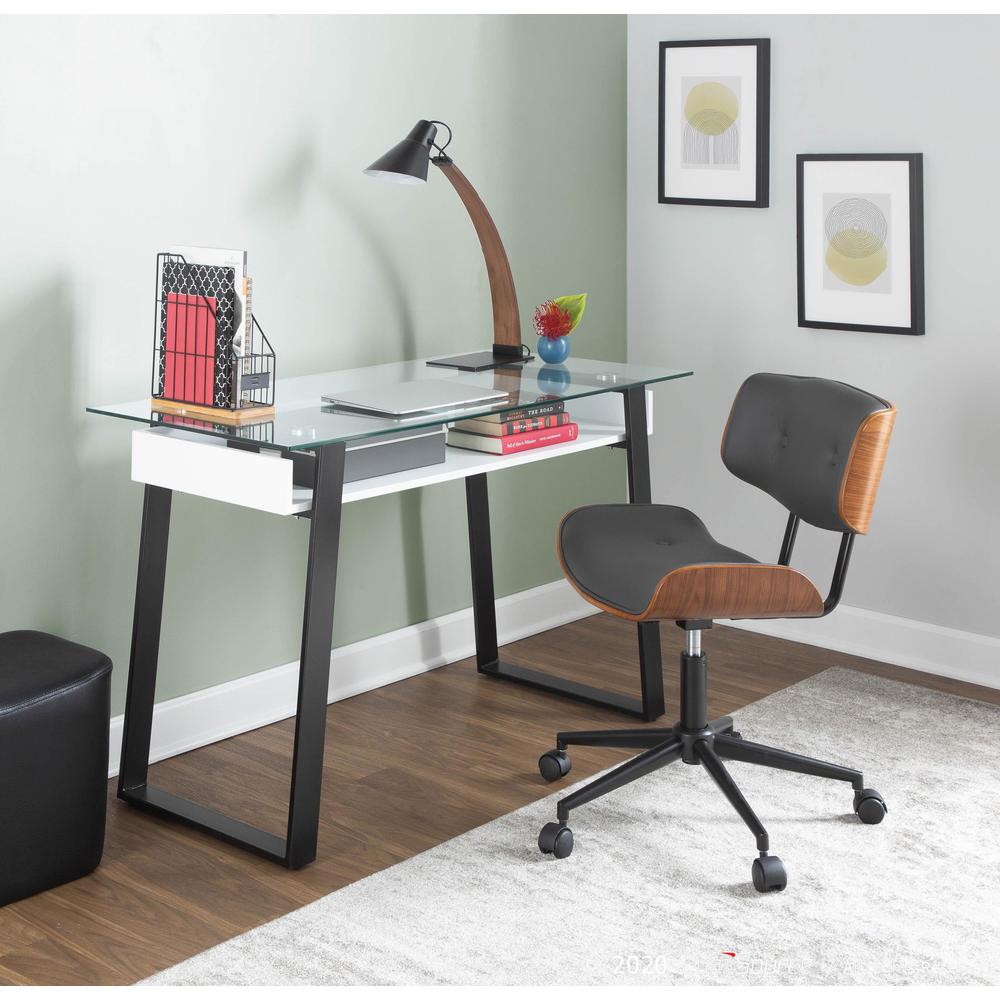 Walnut, Grey Lombardi Office Chair