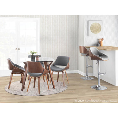 Walnut, Grey Fabrizzi Barstool