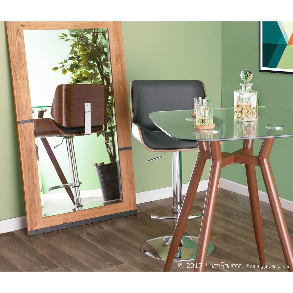 Walnut, Clear Glass Clara Square Counter Table