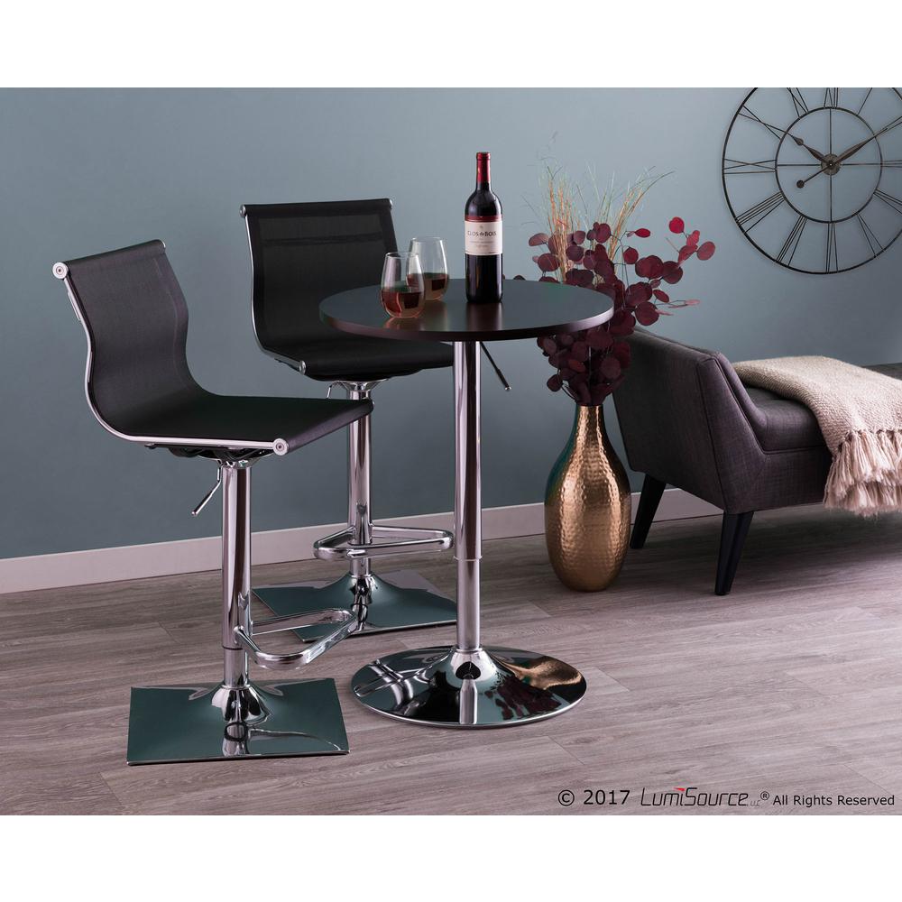 Black Adjustable Bar Table