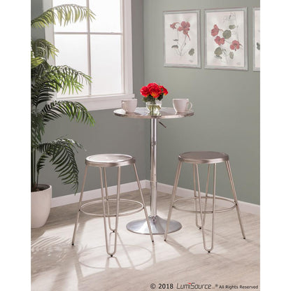Silver Bistro Round Bar Table