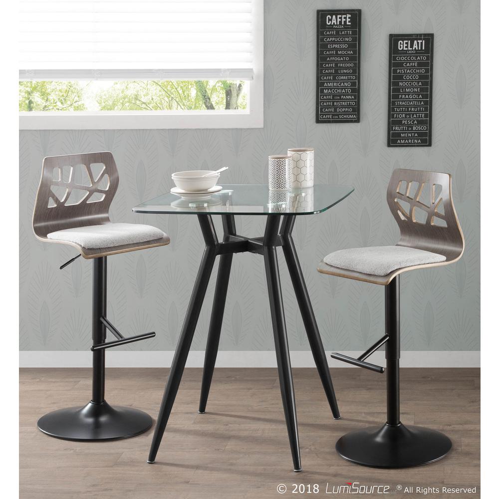 Black, Clear Glass Clara Square Counter Table