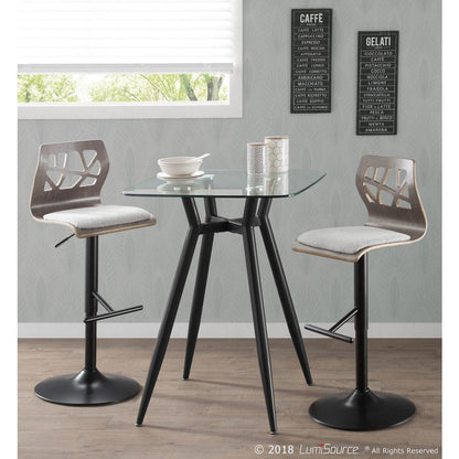 Black, Clear Glass Clara Square Counter Table
