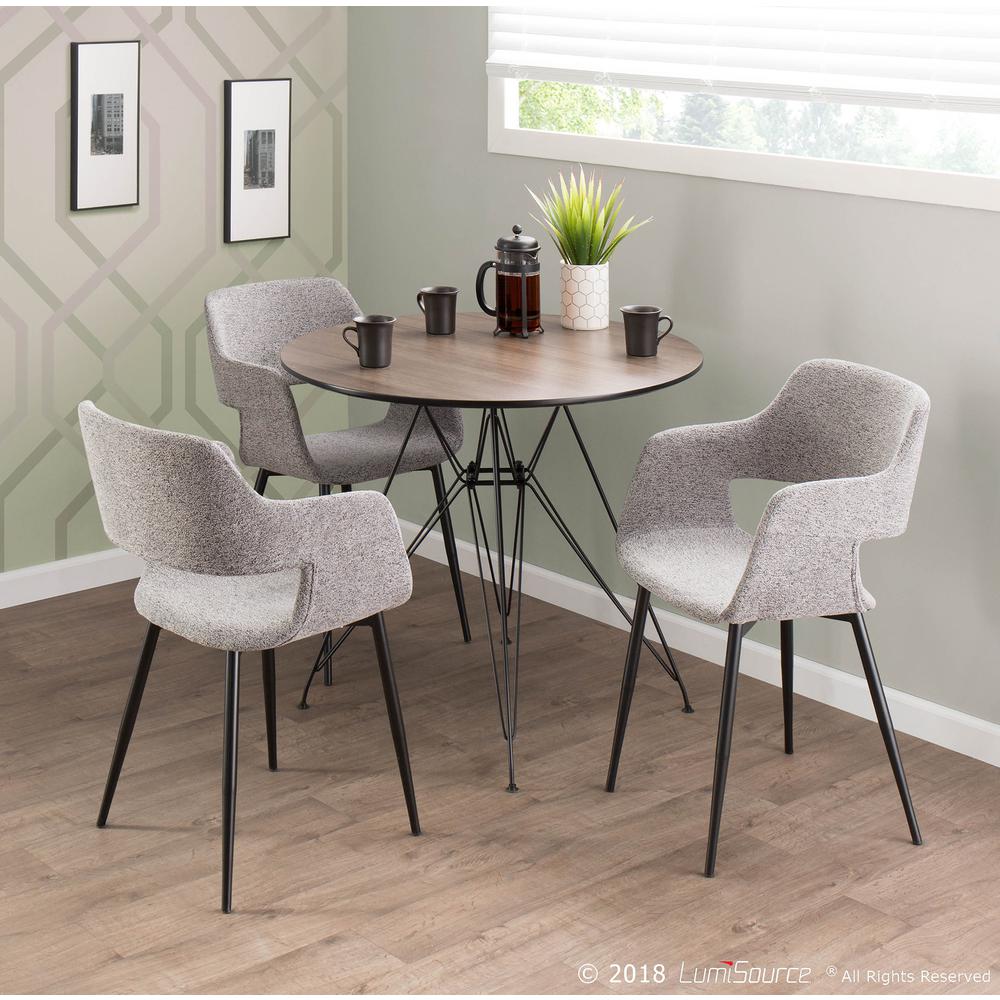 Grey Fabric, Black Legs Margarite Chair - Set of 2