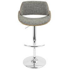 Walnut and Grey Adjustable Barstool with Swivel and Modern Design