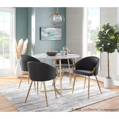 Gold Metal, Grey PU Claire Chair