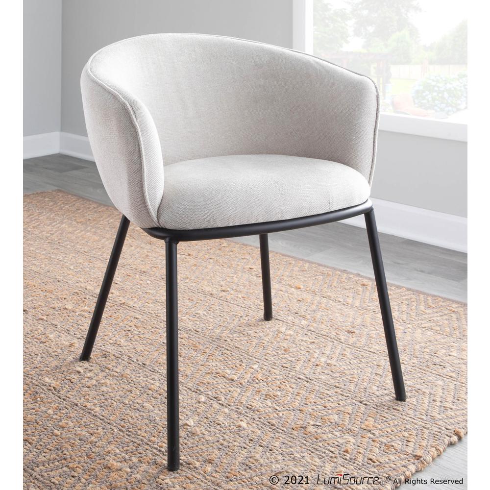 Black Steel, Cream Fabric Ashland Chair