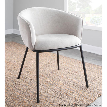 Black Steel, Cream Fabric Ashland Chair