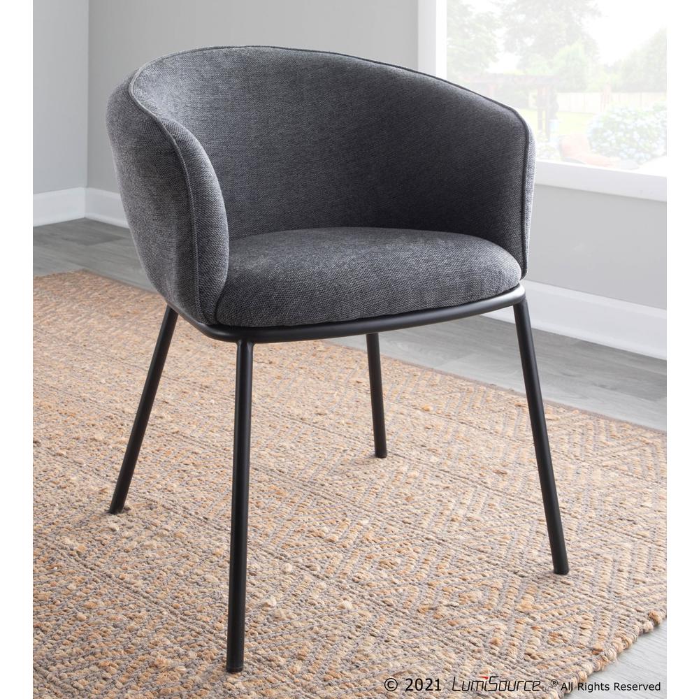 Black Steel, Charcoal Fabric Ashland Chair