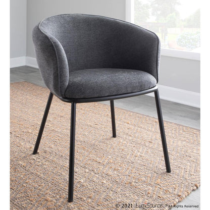 Black Steel, Charcoal Fabric Ashland Chair