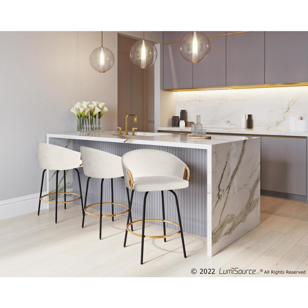 Black Claire 26" Fixed Height Counter Stool - Set of 2