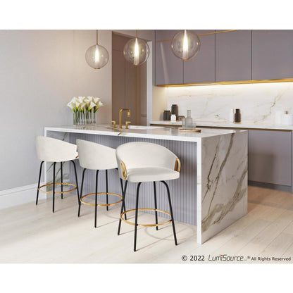 Black Claire 26" Fixed Height Counter Stool - Set of 2