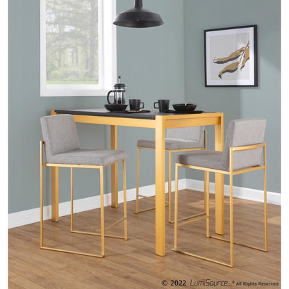 Fuji High Back 26" Fixed-Height Counter Stool - Set of 3