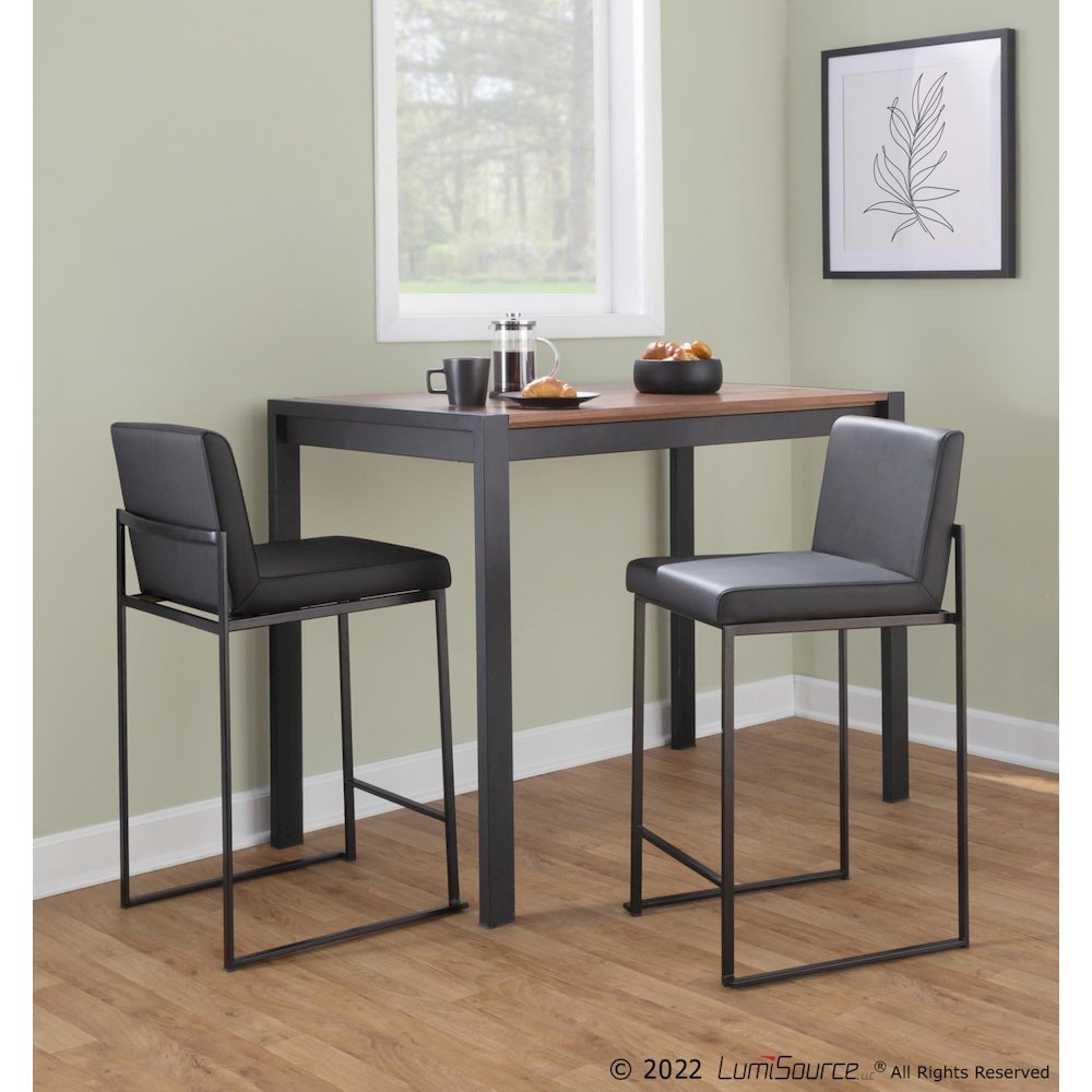 Fuji High Back 26" Fixed-Height Counter Stool - Set of 3