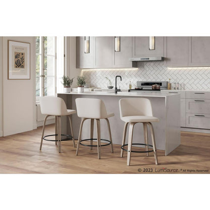 Grey Toriano 26" Fixed-Height Counter Stool - Set of 2