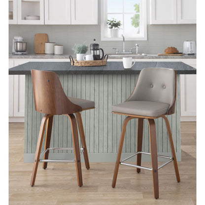 Grey Gianna Fixed-Height Counter Stool - Set of 2