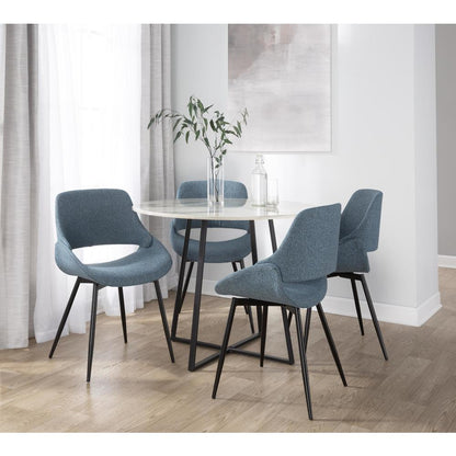 Black Metal, Blue Fabric Fabrico Chair - Set of 2