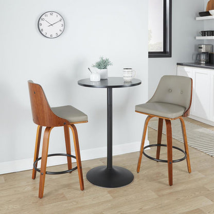 Grey Gianna 26" Fixed-Height Counter Stool - Set of 2